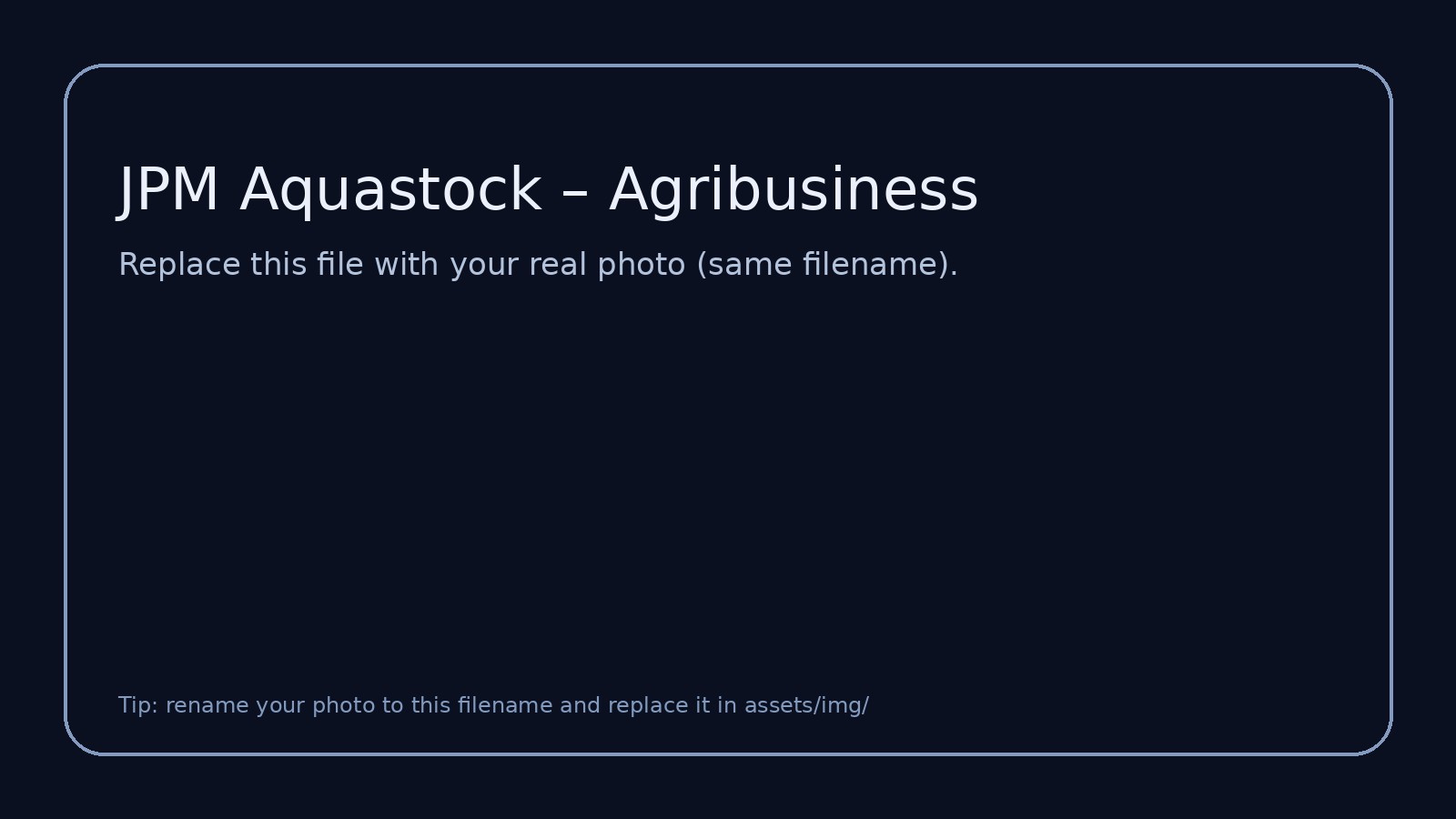 JPM Aquastock agribusiness