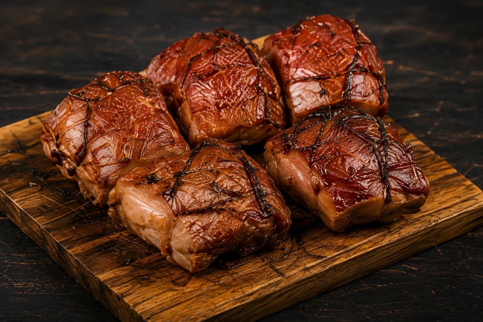 JPM Farm premium smoked pork cuts with skin in branded packaging